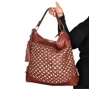 Isabella Fiore Brown and Cream Shoulder Bag